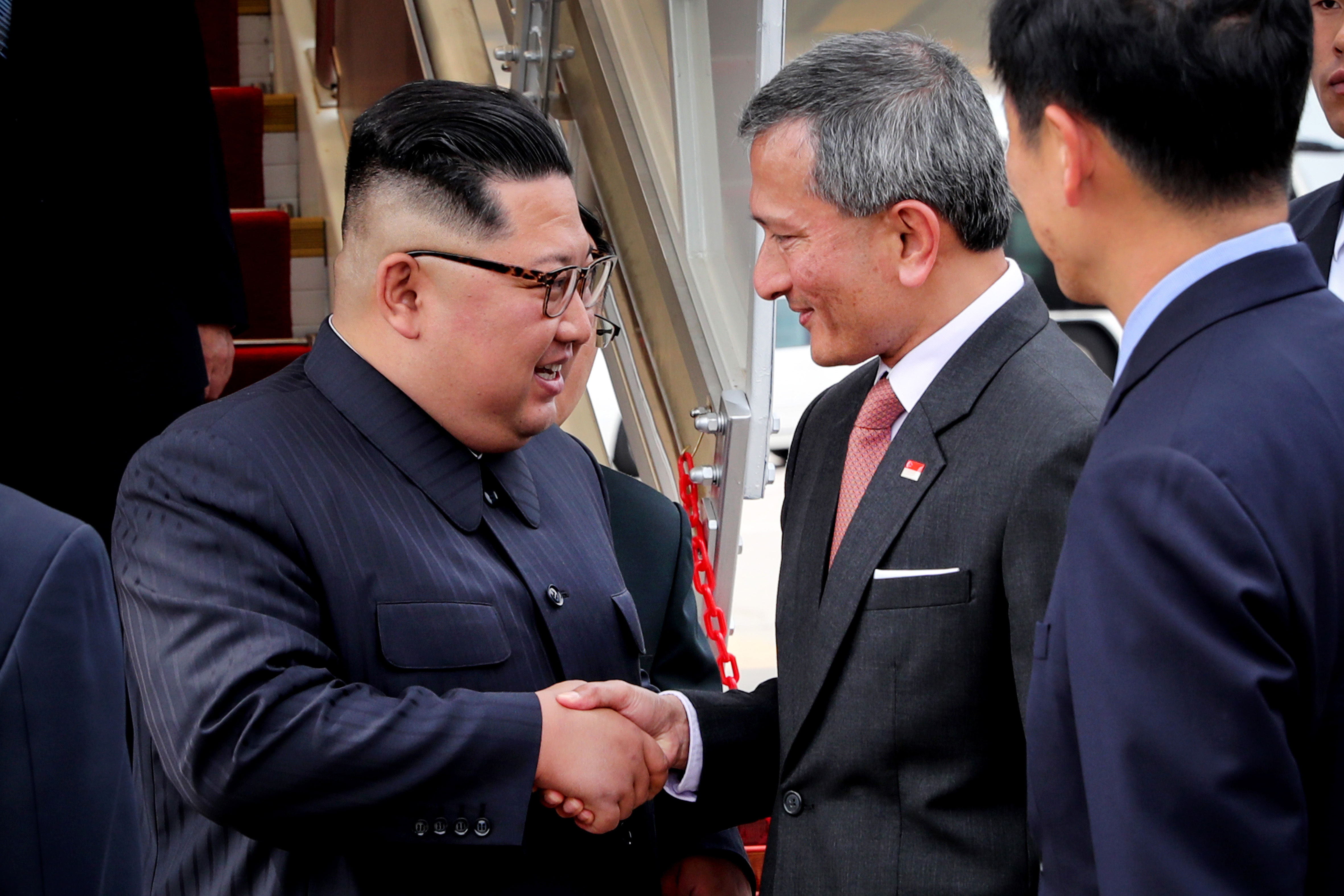 金正恩抵达新加坡（高清版权大图）
