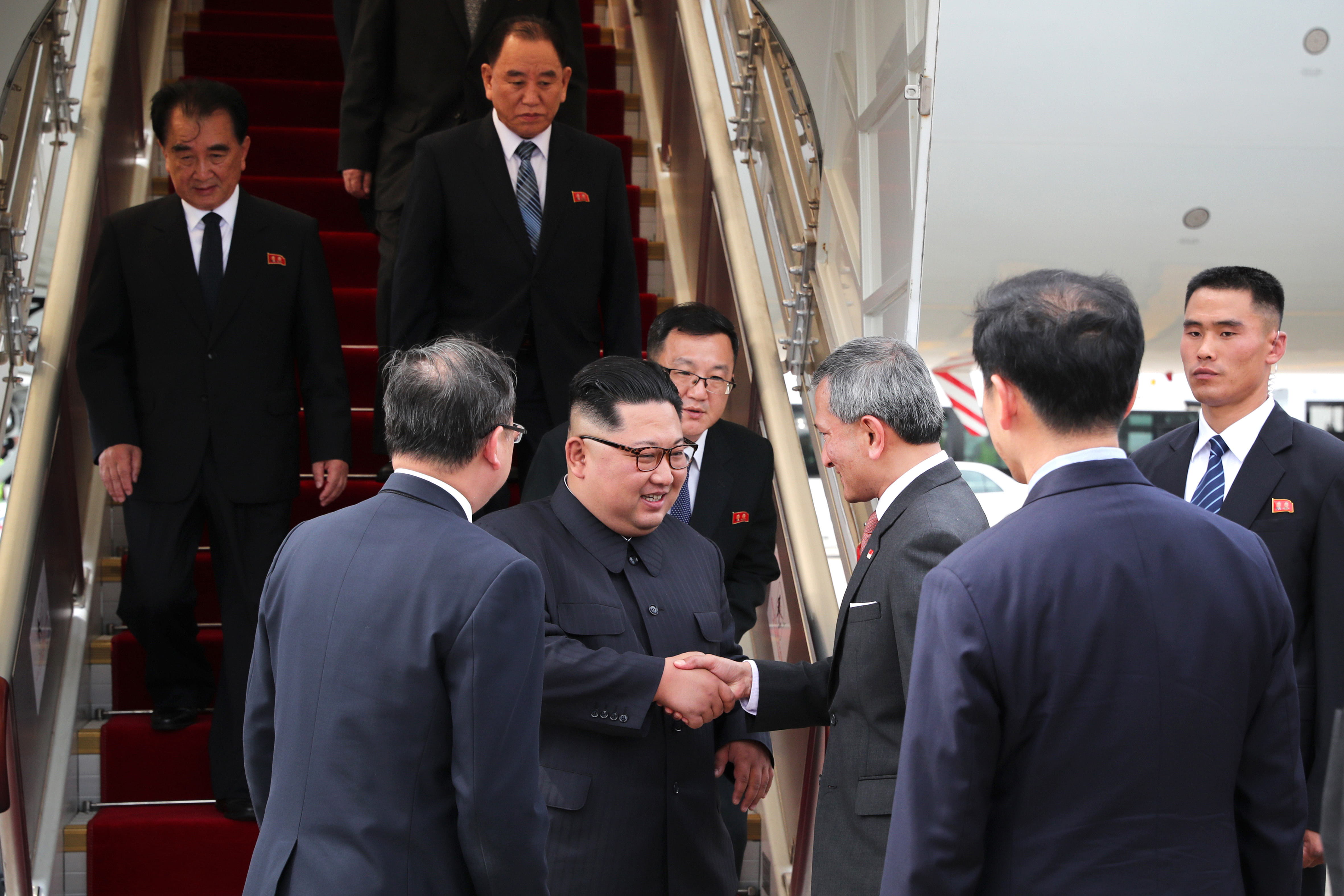 金正恩抵达新加坡(高清版权大图)