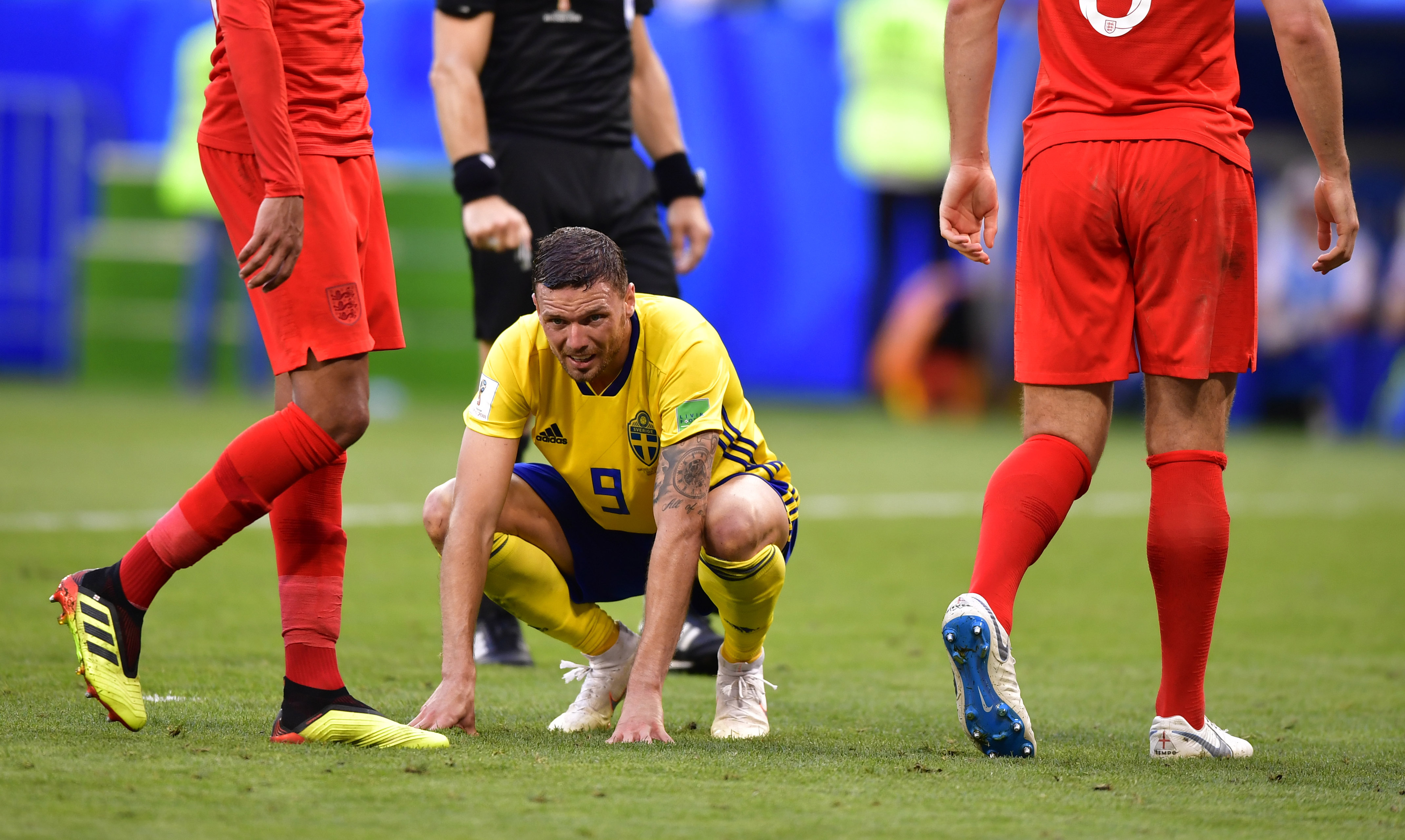 （体育·世界杯）英格兰“顶翻”瑞典 杀入世界杯四强