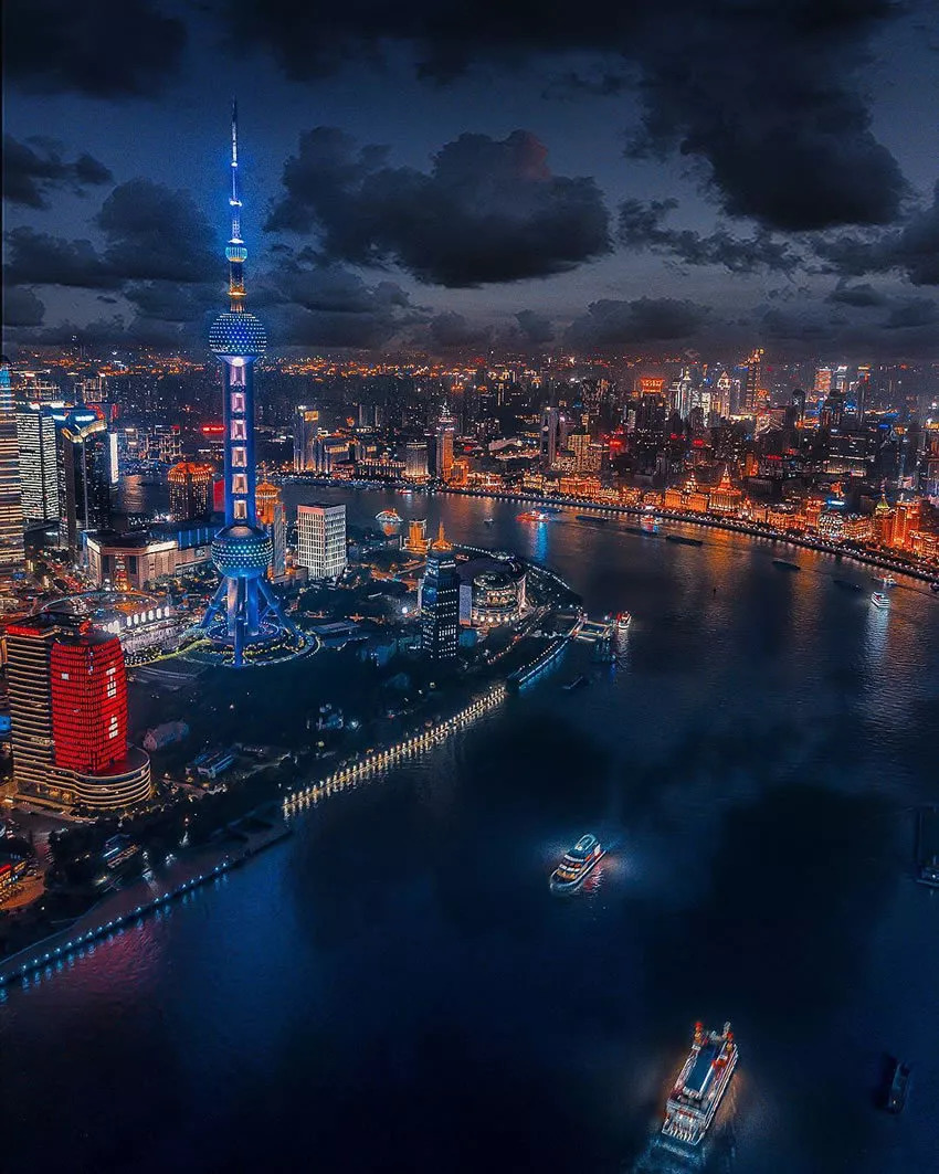 德国摄影师航拍的上海爆红 这也太美了！(组图)