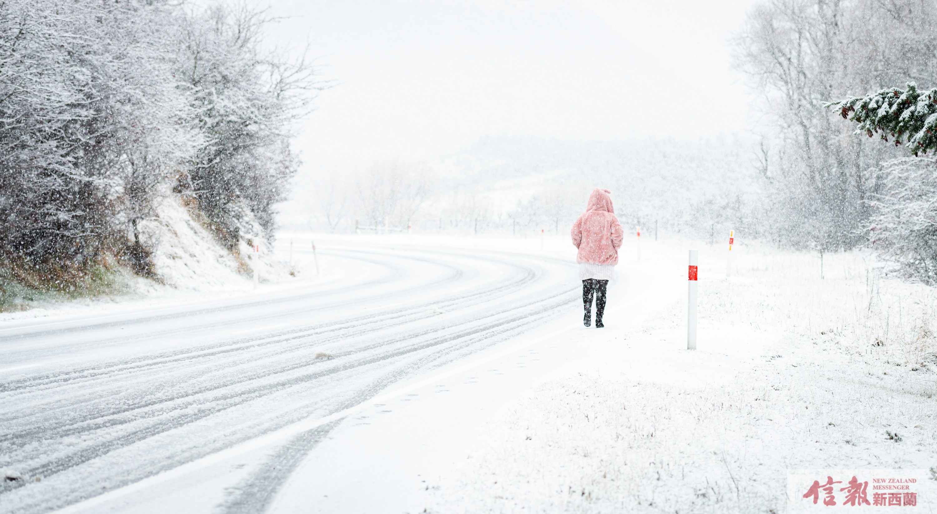 大雪突袭坎特伯雷，高速公路关闭（高清图片）