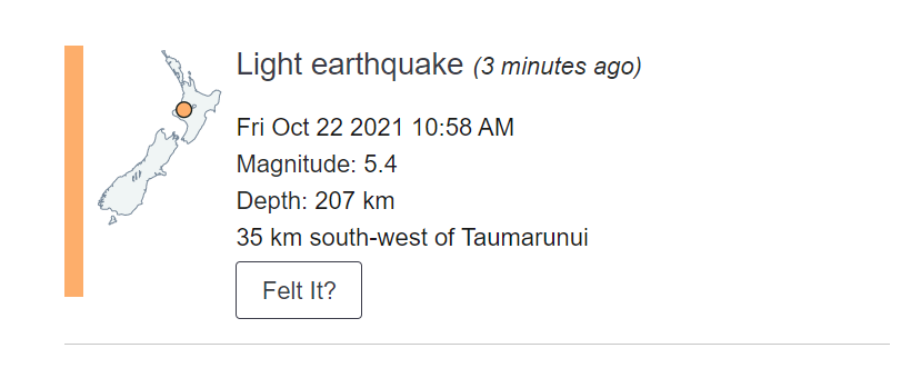 新西兰发生5.4级地震，基督城市中心震感明显