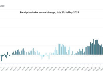 年度食品价格增幅仍高达6.8%, 水果蔬菜价格上涨10%